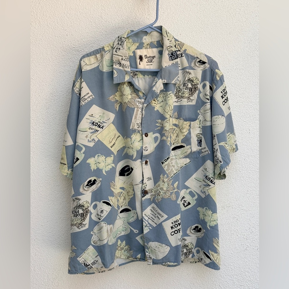 100% silk vintage Hawaiian shirt, men’s XL